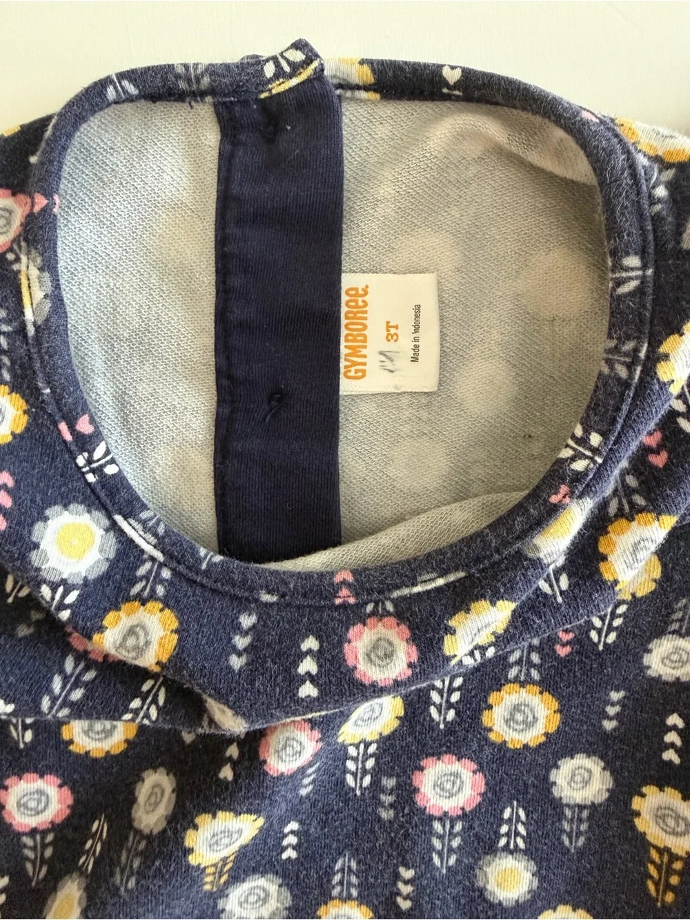 Gymboree Toddler Girl Long Sleeve Dress 3T Navy, Pink, Floral Pattern